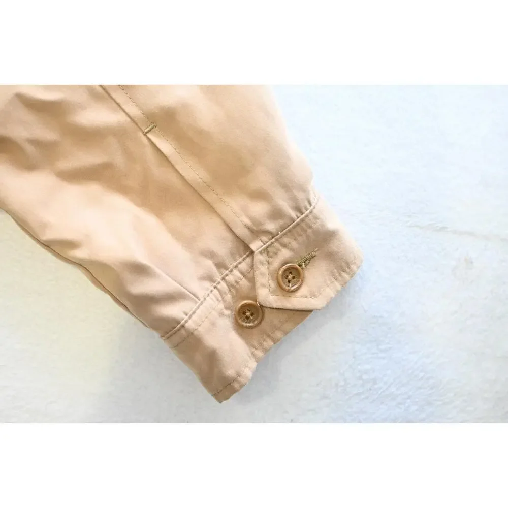 Peter Millar Lined Light Weight Golf Jacket Beige Pull Over Mens Size Large‎